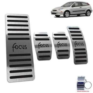 Imagem de Pedaleira + Descanso Em Aço Inox Focus 2000 A 2008 Preto