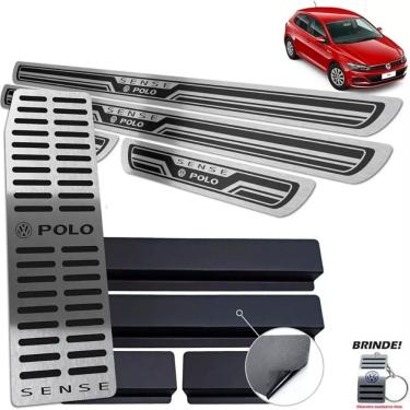 Imagem de Descanso + Soleiras Preto Auto Relevo Polo Sense Aço inox