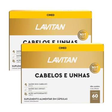 Imagem de Kit 2 Lavitan Cabelos e Unhas Suplemento Alimentar com 60 Cápsulas