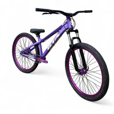 Imagem de Bicicleta Aro 26 Freeride Gta Gravity Freio Hidráulico Shimano Cubo K7 Barulhento Garfo C-trava Pneu Flame - Roxo