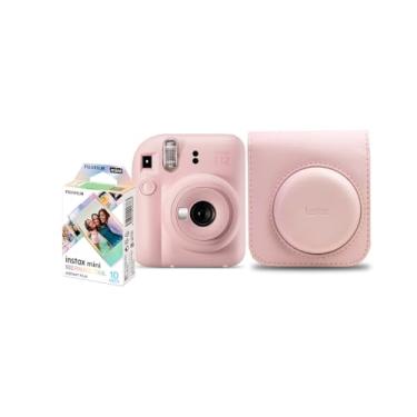 Imagem de Kit Câmera Instax Mini 12 com pack 10 fotos Mermaid Tail e Bolsa Rosa