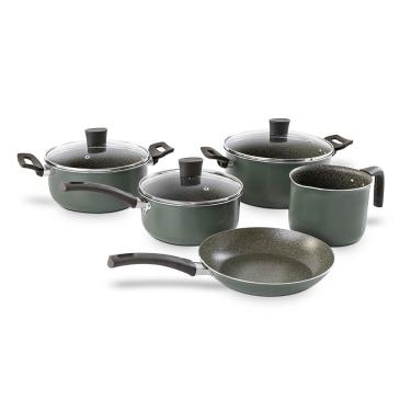 Imagem de Conjunto de Panelas Multiflon Ekó 5 Peças Antiaderente 7 Camadas Verde