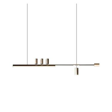 Imagem de Lustre de teto Luzes LED Luz decorativa Pendente de teto Compatível com sala de estar Quarto Pendentes de teto, Lustres LED-B-120cm (Lobo cinza, 120cm)