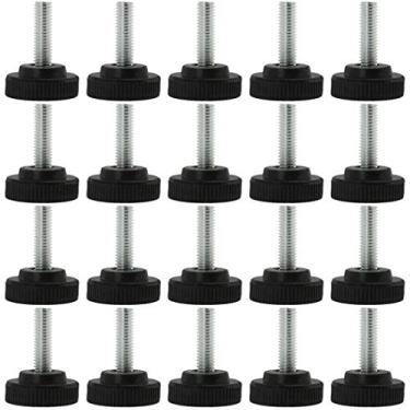 Imagem de Uxcell Almofada ajustável para nivelamento de deslizamento de móveis, para cadeira, perna de mesa de máquina industrial, pacote com 20, tom preto e prata, a18071600ux0246, M8 x 25 x 30mm