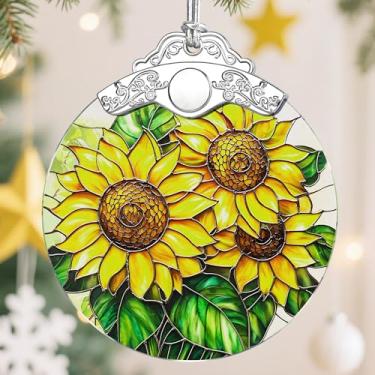 Imagem de Enfeite de Natal, enfeites de árvore de Natal, enfeites de lembrança, decoração de férias, presentes de Natal e Natal, presentes para amantes de girassol e amantes de flores - Tema de girassol