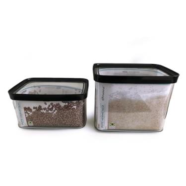 Imagem de Kit Conjunto 02 Potes Herméticos Mantimentos Arroz Feijão