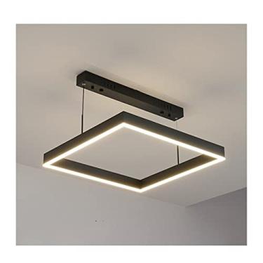 Imagem de Lustre moderno LED, luminária pendente moderna Led - Luminária suspensa Cozinha Restaurante Bar Sala de estar Quarto Cabeceira Decoração interna Luz quadrada, Lustre LED moderno, Luminária r