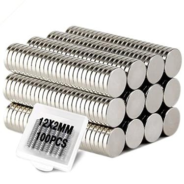 Imagem de DIYMAG 100 peças de ímãs de geladeira, pequenos ímãs de disco redondo para artesanato, ímãs de geladeira pequenos de níquel escovado premium, ímãs de escritório e ímãs de quadro branco