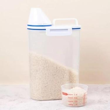 Imagem de Pote Hermético 1 Litro Com Medidor Integrado Tampa Vedante Livre De Vazamento Armazenamento De Alimentos Secos E Líquidos