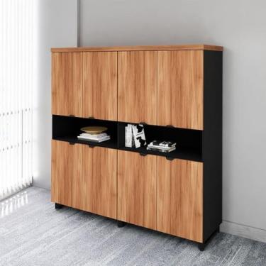 Imagem de Armário Estante para Escritório com 8 Portas de Abrir e 2 Nichos F5 Of