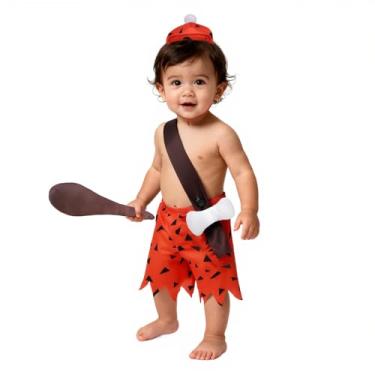 Imagem de MCJC Toddler Caveman Costume Set,Halloween Stone Age Dress Up Outfit with Hat, Pants, Bone Accessory