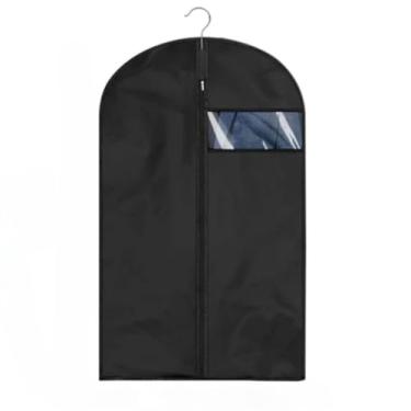 Imagem de Capa para Terno, Kit Capa Protetora Terno e Vestido com Zíper e Visor Ecológico Anti-Poeira e Mofo(Preto 90x60,1)