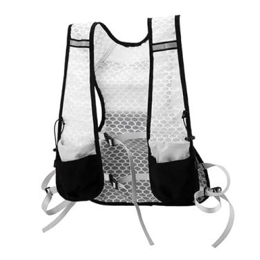 Imagem de Dynwave Colete de hidratação Mochila de corrida Respirável Refletiva Versátil Bolsa esportiva Mochila de hidratação para ciclismo Montanhismo, White S 40x30x1cm