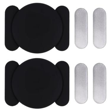 Imagem de 2un. Unidades de Estojo Magnético para Airtag, Capa Protetora Magnética Silicone Preta para Airtag com Superfície Metálica Carro Bicicleta e Caminhão