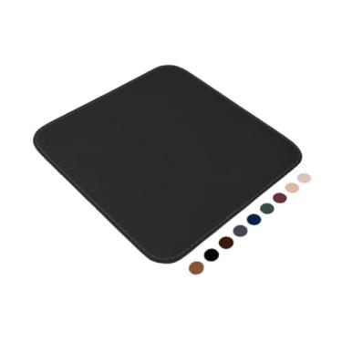 Imagem de Mouse Pad Grande de Couro Ecológico para Mesa, 90x40cm, Base Antiderrapante (20x20 - Preto)