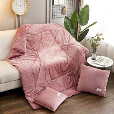 Imagem de Almofada com zíper 50 x 50 cm, cor 6, edredom, almofada lavável, travesseiro de uso duplo, mantém quente, fofo, compacto, dobrável, macio ao toque, compatível com aquecimento de piso, bidirecional