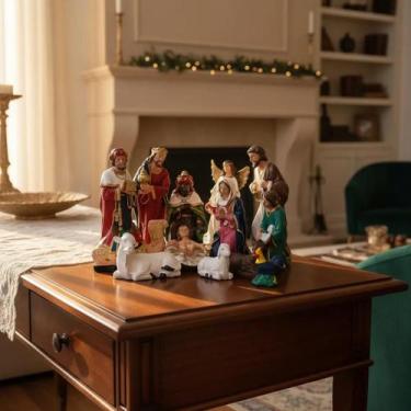 Imagem de Presépio Natalino Colorido 30cm 14Peças _ Imquebrável - Imagem Sacra P