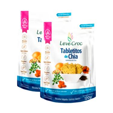 Imagem de Kit 2X: Biscoito Tabletito Chia Sem Glúten Leve Crock 120g