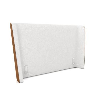 Imagem de Cabeceira Design para Cama King Torres Pés em Madeira PU/Bouclê Caramelo/Off White G91 - Gran Belo