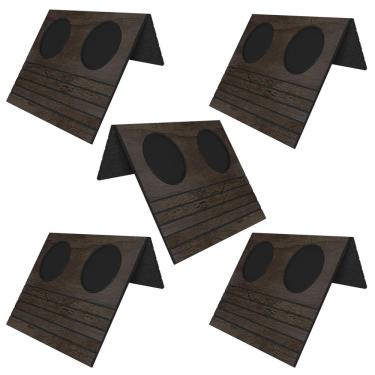 Imagem de Kit 05 Esteiras Bandeja Com Suporte Para Copos Para Sofá MDF Tabaco - Gran Belo