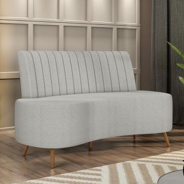 Imagem de Sofá Living Decorativo 2 Lugares 1,60M Katara Cinza Bouclê G33 - Gran Belo