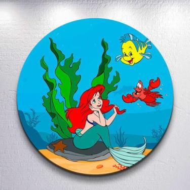 Imagem de Capa Grande e Mini Painel Sereia Princesa Litle Redondoda Estampa Subl