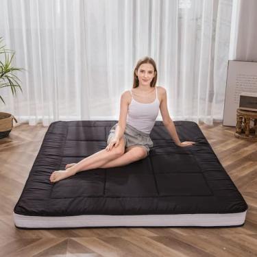 Imagem de Almofada de colchão futon de chão japonesa MAXYOYO King Size preta