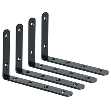 Imagem de Suportes de prateleira flutuantes Alise Black Stainless Steel 6x4in