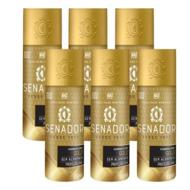Imagem de Kit 6 Desodorante Spray Senador Gold 90ml