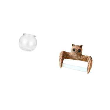 Imagem de Fenteer Aquário Pequeno Transparente para Peixes Pequenos, Ornamento Redondo, Tigela de Aquário, Vaso de Mesa, Escritório, Decoração para Casa, Plantas, Coruj