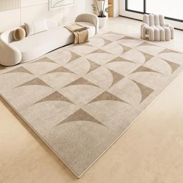 Imagem de Linha minimalista para decoração de sala de estar, carpete de pelúcia estilo francês, tapetes para quarto, casa, lavável, sala de estar, tapete macio e fofo (200x300 cm/m)