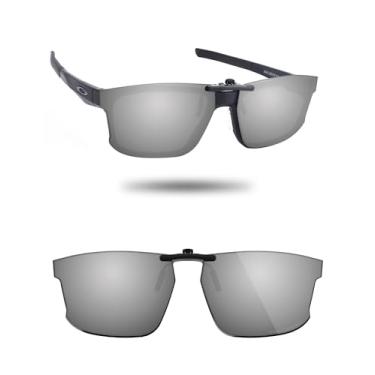 Imagem de Fiskr Óculos de sol polarizados clip-on para Oakley Hyperlink OX8051 54 mm - Proteção UV - Ajuste universal para homens e mulheres, Prata metálica., 54mm
