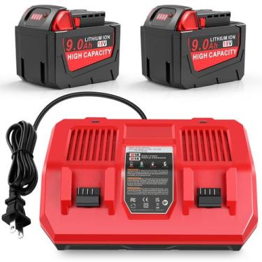 Imagem de Substituição da bateria WECACHWE 18V 9.0Ah com carregador duplo