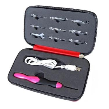 Imagem de Kit Agulhas De Crochê Com Led Recarregável 9 Ponteiras