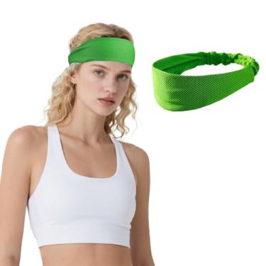 Imagem de Bandanas refrescantes, resfriamento instantâneo, absorção de umidade, faixas de suor elásticas para corrida, ioga, academia, exercícios esportivos (verde)