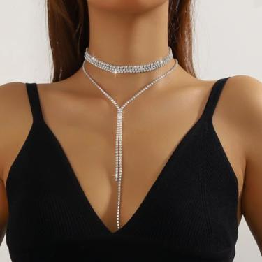 Imagem de Colar de tênis feminino banhado a ouro/zircônia cúbica delicados colares de strass para mulheres, joias de outono, moda feminina, Medium, Latão, Sem Pedra Preciosa