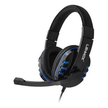Imagem de Headset Gamer Profissional, Som Estéreo Potente (Drivers 40mm), Microfone Cancelamento de Ruído, Conector P2 3.5mm, Over-Ear para PC, PS4, Xbox, Switch, notebooks e smartphones (Preto detalhes Azul)