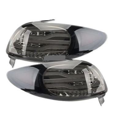 Imagem de Luzes traseiras LED fumê compatíveis com Peugeot 206 206CC 2004-2008 Luzes traseiras com pisca-pisca LED dinâmico, freio reverso, luz de neblina