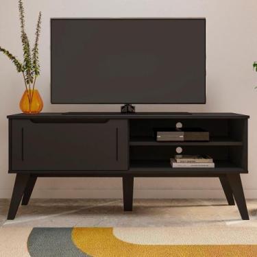 Imagem de Rack Bancada Para Tv 60 Pol 134 Cm 4601 Preto Arly - MILANI MOVELARIA