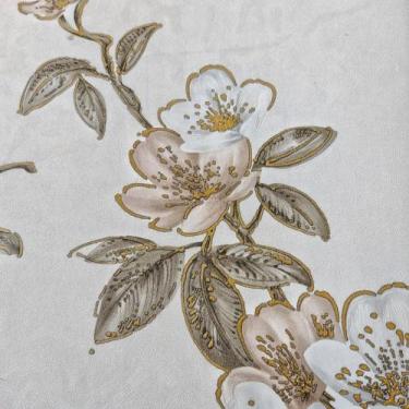 Imagem de Papel de Parede Sala Lavabo Floral Branco Marrom Vinílico Homehaus Lux