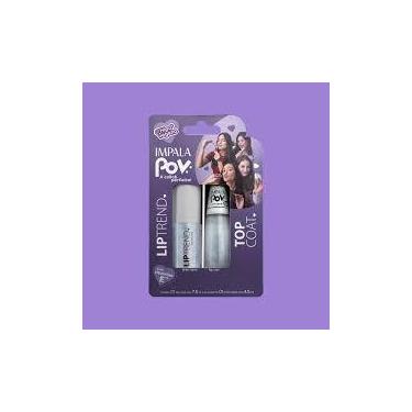 Imagem de Kit 1.3 impala pov 1 top coat 1 gloss labial maria nicolly