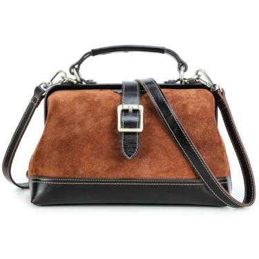 Imagem de CONTACTS Bolsa médica de couro genuíno para mulheres, alça superior, bolsa de ombro vintage, Marrom camelo, 11 inches