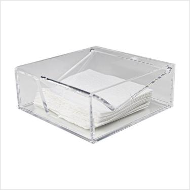 Imagem de Porta Guardanapos Acrílico Transparente 5mm Centauri Mod P Organizador Mesa Cozinha Compacto Prático