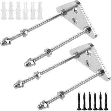 Imagem de Suporte de parede para skate de 2 peças, suporte de skate com 2 furos de parafuso, suporte de skate para pendurar skate horizontal ou verticalmente