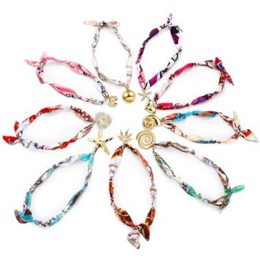 Imagem de Huquary 9 conjuntos de colar de cachecol com pingente para mulheres, bandana de seda, gargantilha, joias para adultos, professoras, aniversário, Natal, Dia das Mães, presente