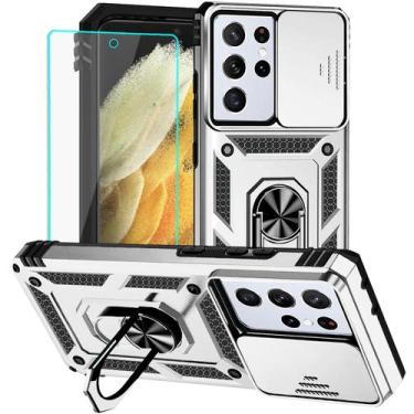 Imagem de Capa Samsung S21 Ultra HNHYGETE à prova de choque com suporte de anel