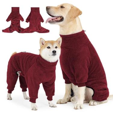 Imagem de ROZKITCH Pijama de lã para cães grandes, casaco elástico extra grande respirável, adequado para cães adultos de tamanho gigante, macacão grande para animais de estimação roupas para cães de quatro