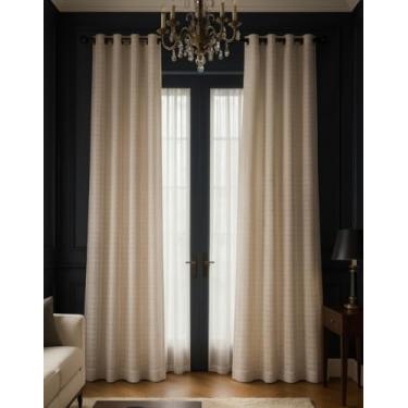 Imagem de Cortina Voil Linen 4,00 x 2,50 m – Bege, 100% Poliéster com Efeito Linho, Caimento Suave e Design Sofisticado – W Menegatti