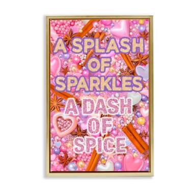 Imagem de Stupell Industries Arte de parede em tela flutuante marrom Splash of Sparkle Dash Of Spice, design de Jess Stempel, 63 x 43 cm