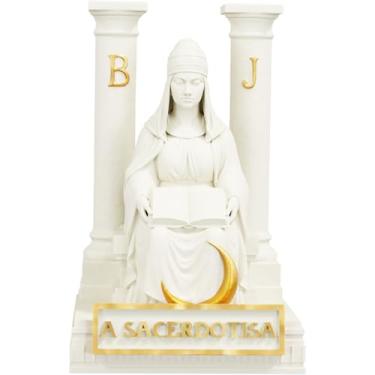 Imagem de Estátua A Sacerdotisa - Arcano Maior de Tarot - Papisa (Mármore Dourado)